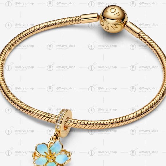 Pandora Blue Blossom Dangle Charm - Picture 3 of 5